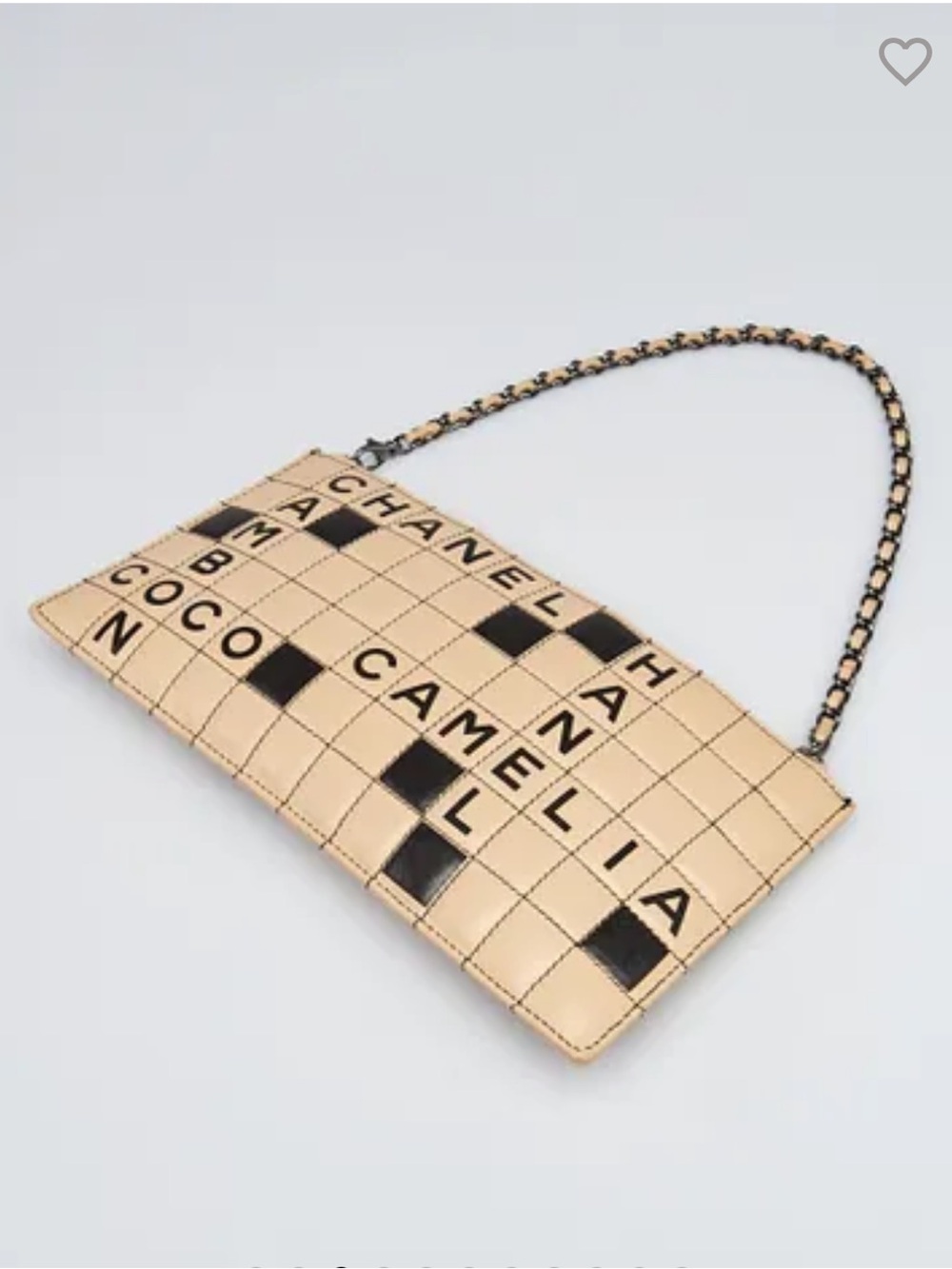 IN SEARCH OF!!!!!!! CHANEL Beige & Black Quilted Lambskin Crossword Pochette